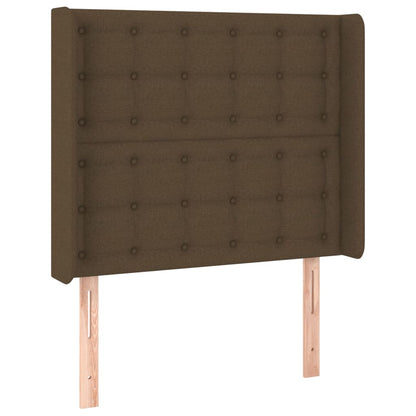 Testiera a LED Marrone Scuro 83x16x118/128 cm in Tessuto