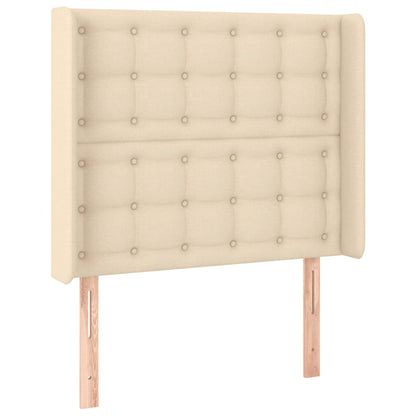 Testiera a LED crema 93x16x118/128 cm in Tessuto