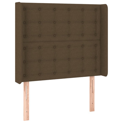 Testiera a LED Marrone Scuro 103x16x118/128 cm in Tessuto
