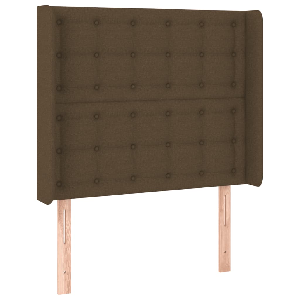 Testiera a LED Marrone Scuro 103x16x118/128 cm in Tessuto