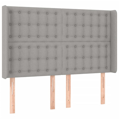 Testiera a LED Grigio Chiaro 147x16x118/128 cm in Tessuto
