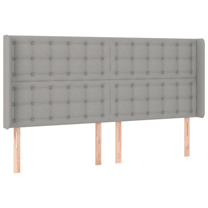 Testiera a LED Grigio Chiaro 183x16x118/128 cm in Tessuto