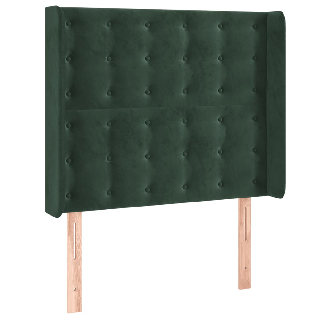 Testiera a LED Verde Scuro 93x16x118/128 cm in Velluto