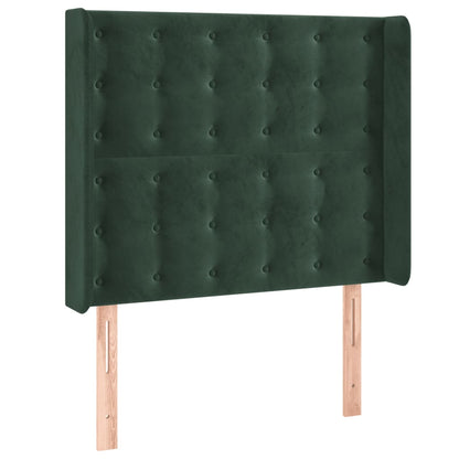 Testiera a LED Verde Scuro 93x16x118/128 cm in Velluto