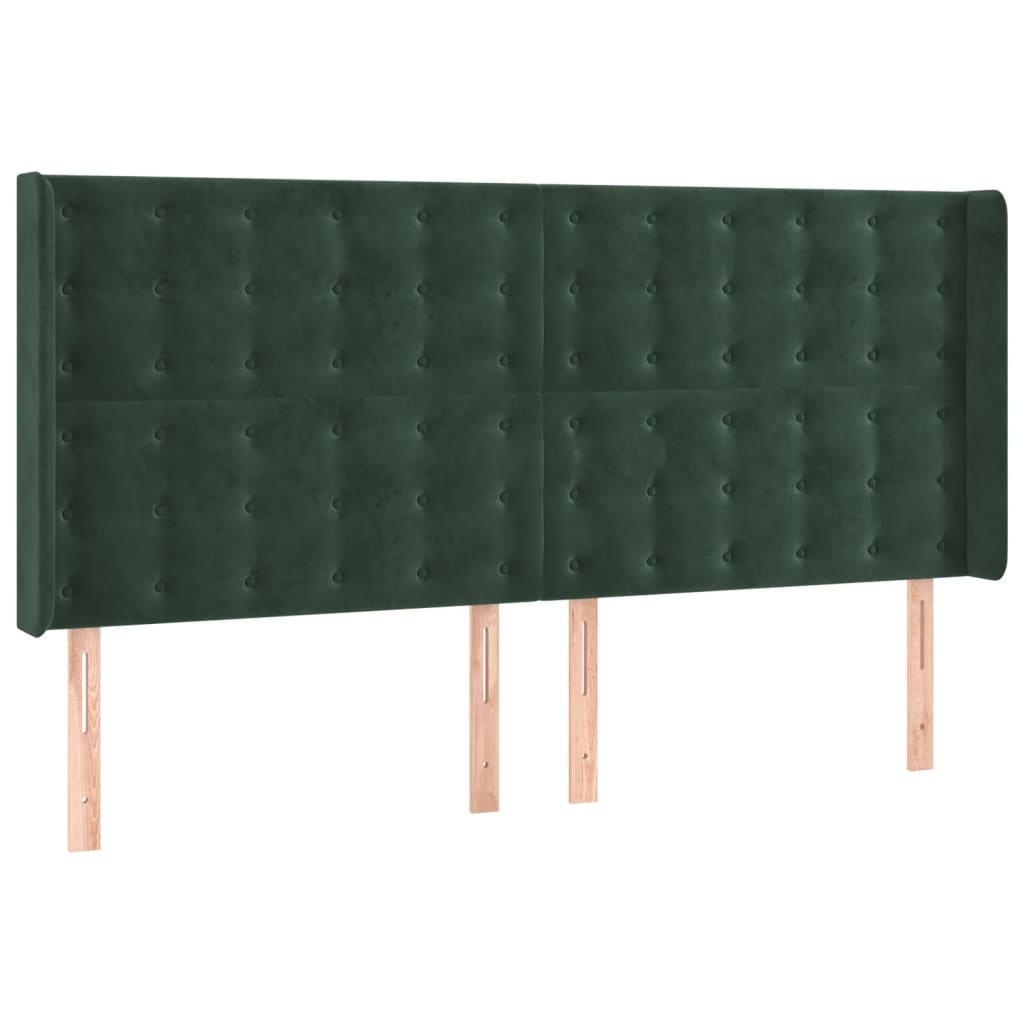 Testiera a LED Verde Scuro 183x16x118/128 cm in Velluto