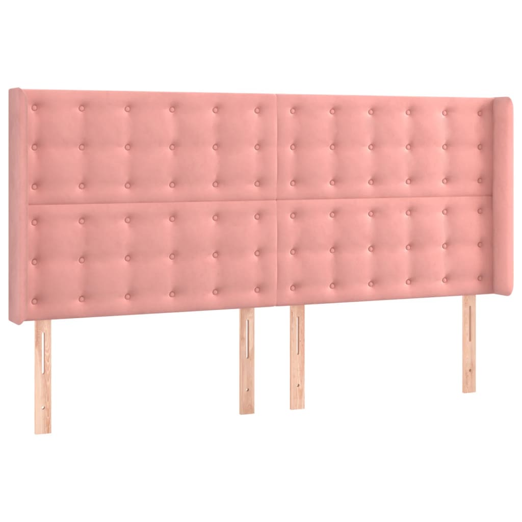 Testiera a LED rosa 183x16x118/128 cm in Velluto