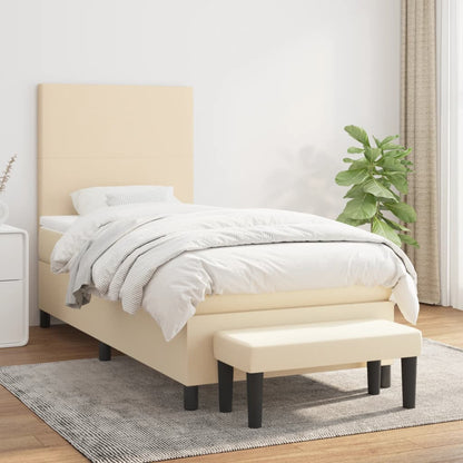 Giroletto a Molle con Materasso Crema 80x200 cm inTessuto