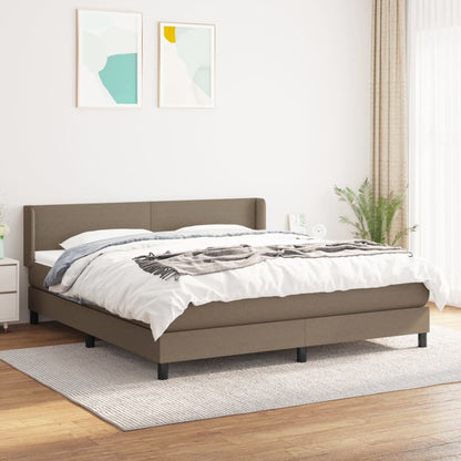 Giroletto a Molle con Materasso Tortora 180x200 cm in Tessuto
