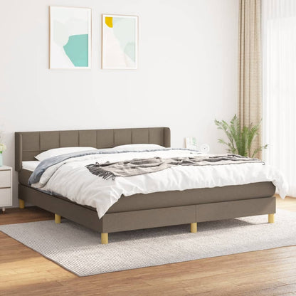 Giroletto a Molle con Materasso Tortora 180x200 cm in Tessuto