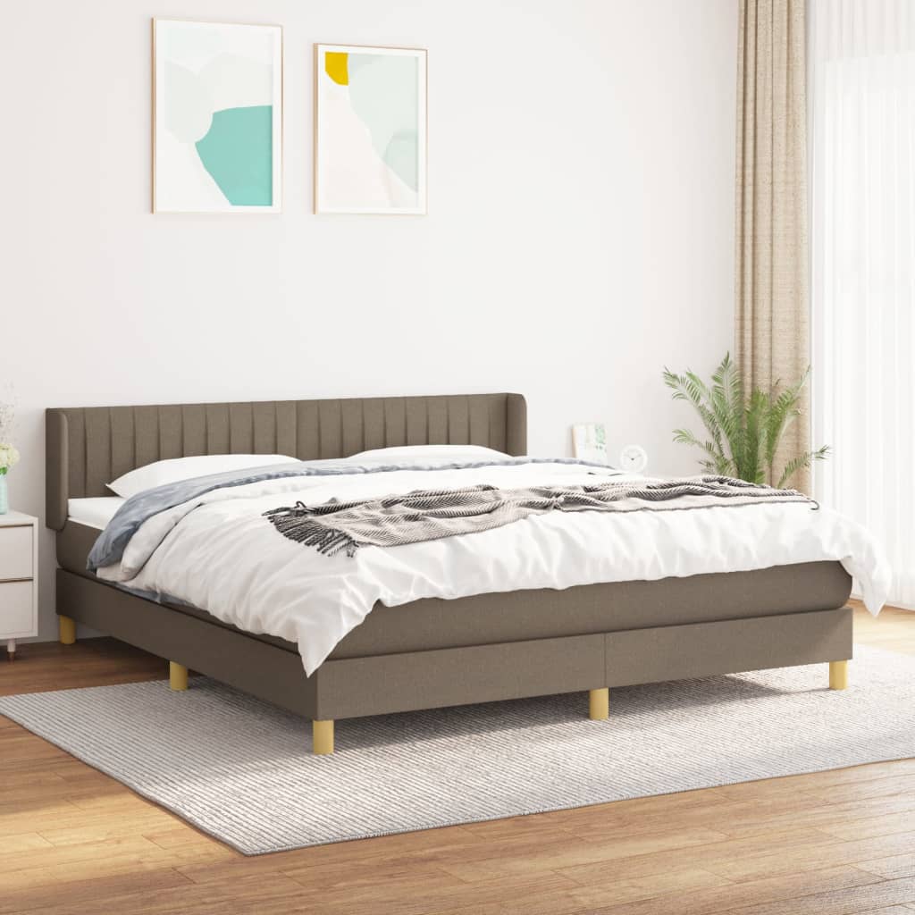 Giroletto a Molle con Materasso Tortora 200x200 cm in Tessuto
