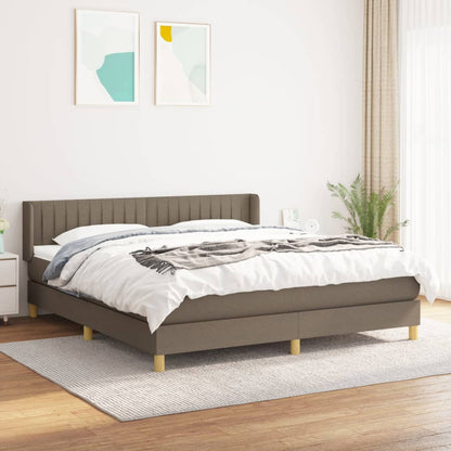 Giroletto a Molle con Materasso Tortora 200x200 cm in Tessuto