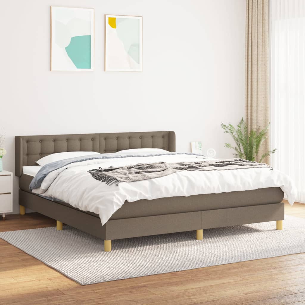 Giroletto a Molle con Materasso Tortora 180x200 cm in Tessuto