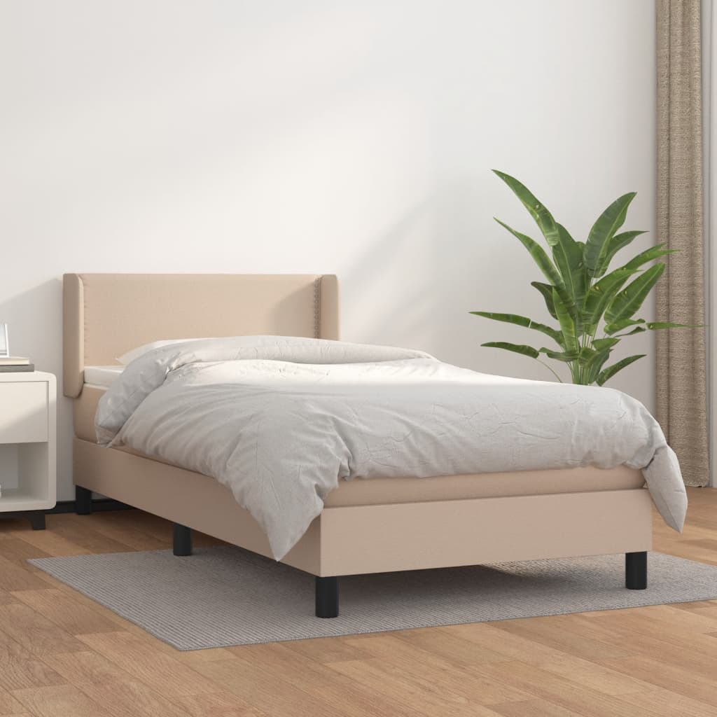 Giroletto a Molle con Materasso Cappuccino 80x200 cm Similpelle