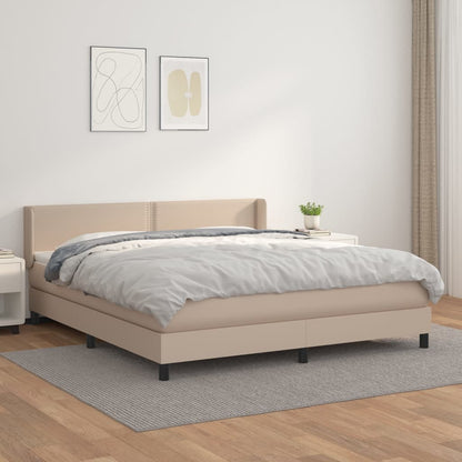 Giroletto a Molle con Materasso Cappuccino 180x200cm Similpelle