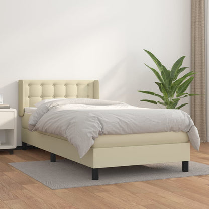 Giroletto a Molle con Materasso Crema 90x200 cm in Similpelle