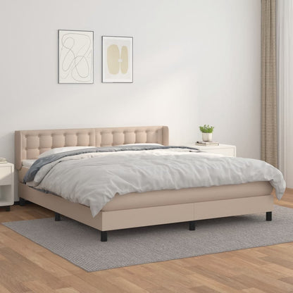 Giroletto a Molle con Materasso Cappuccino 160x200cm Similpelle