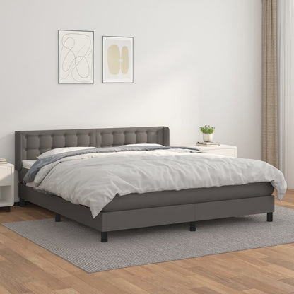 Giroletto a Molle con Materasso Grgio 180x200 cm in Similpelle