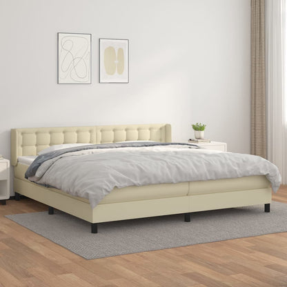 Giroletto a Molle con Materasso Crema 200x200 cm in Similpelle