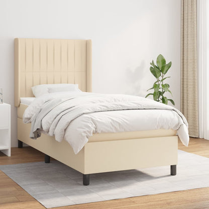 Giroletto a Molle con Materasso Crema 80x200 cm inTessuto