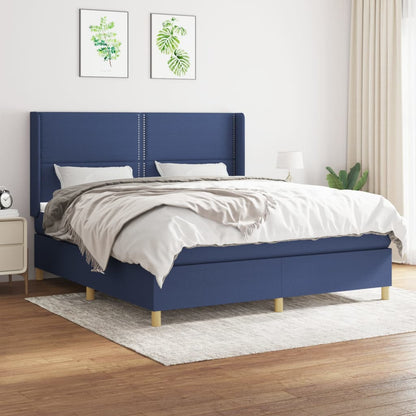 Giroletto a Molle con Materasso Blu 180x200 cm in Tessuto