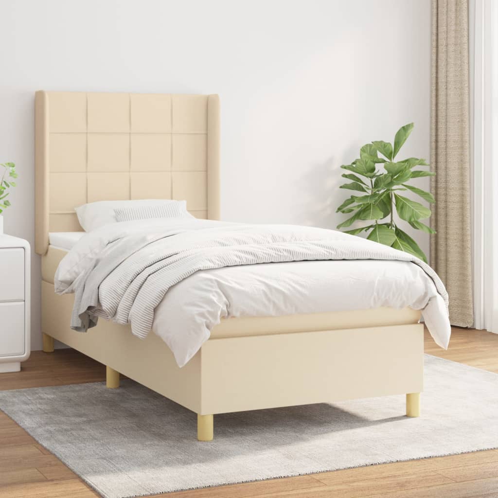 Giroletto a Molle con Materasso Crema 80x200 cm inTessuto