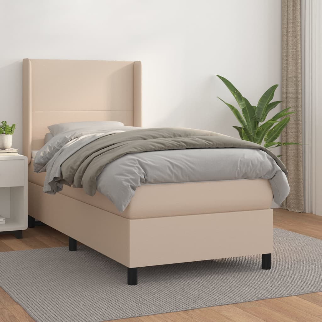Giroletto a Molle con Materasso Cappuccino 90x190 cm Similpelle