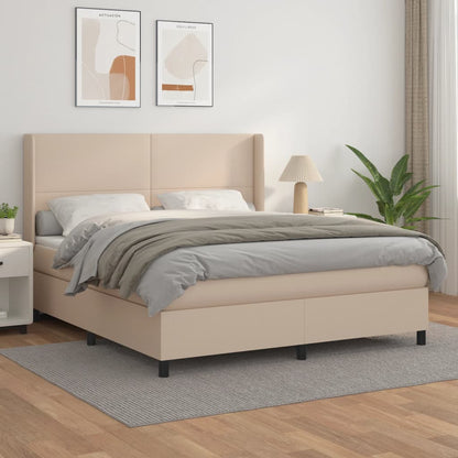 Giroletto a Molle con Materasso Cappuccino 160x200cm Similpelle