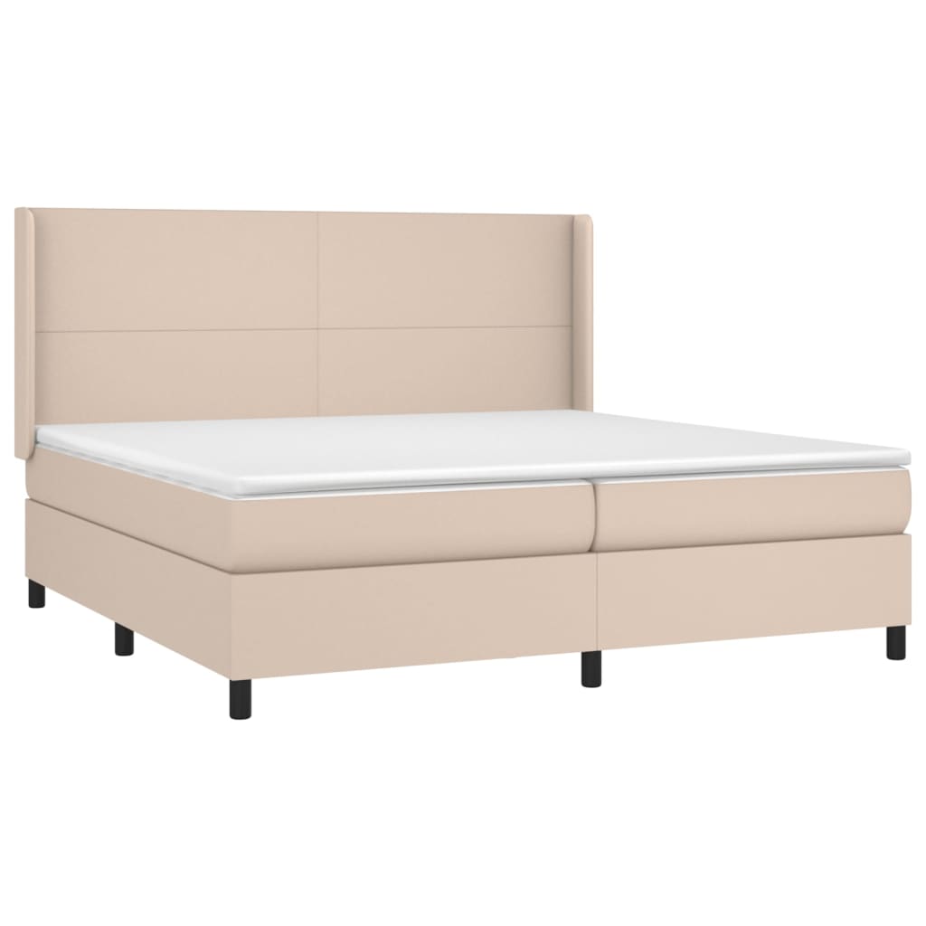 Giroletto a Molle con Materasso Cappuccino 200x200cm Similpelle