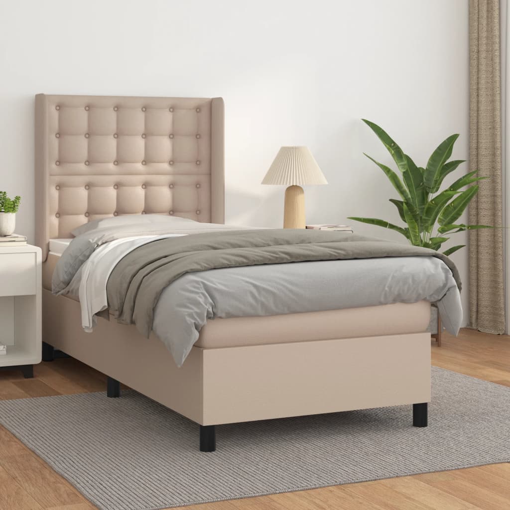 Giroletto a Molle con Materasso Cappuccino 90x190 cm Similpelle