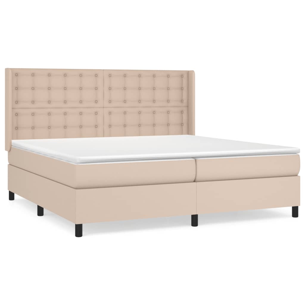 Giroletto a Molle con Materasso Cappuccino 200x200cm Similpelle