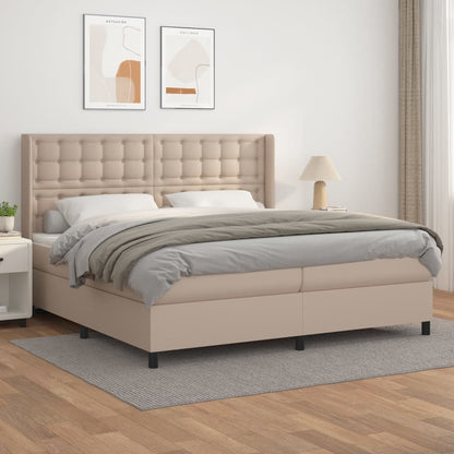 Giroletto a Molle con Materasso Cappuccino 200x200cm Similpelle