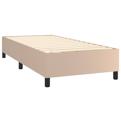 Giroletto Molle Materasso e LED Cappuccino 90x190 cm Similpelle