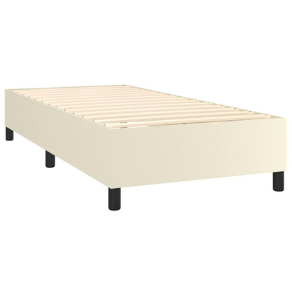 Giroletto a Molle con Materasso e LED Crema 90x200cm Similpelle