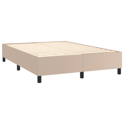 Giroletto Molle Materasso e LED Cappuccino 140x200cm Similpelle