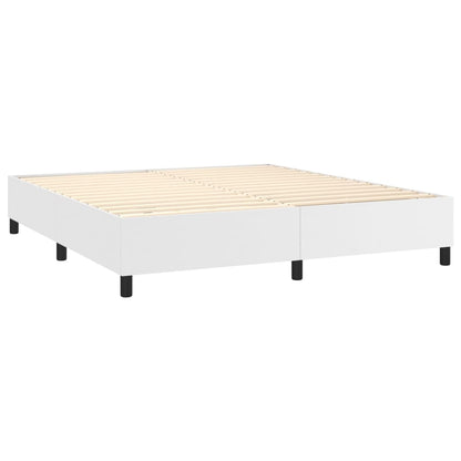 Giroletto Molle con Materasso e LED Bianco 180x200cm Similpelle
