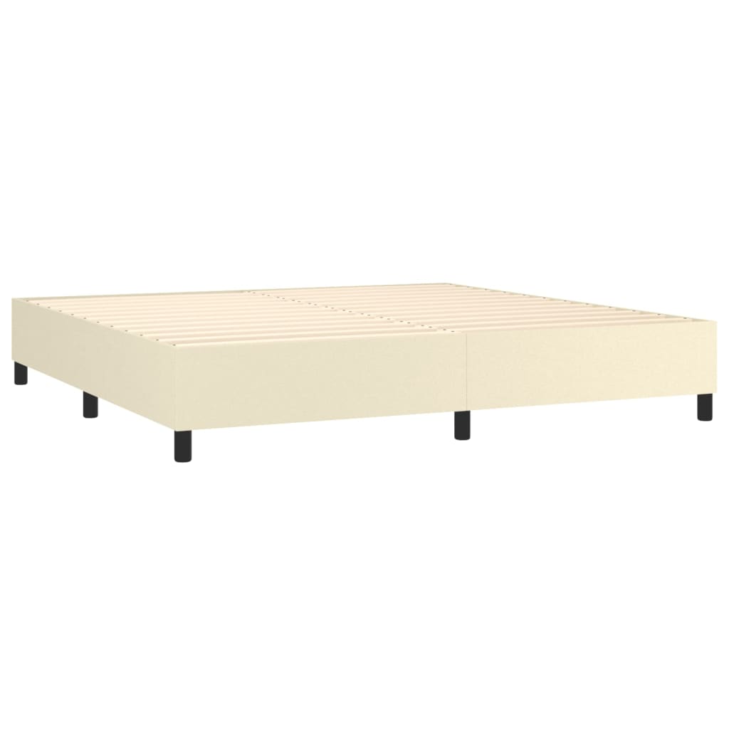 Giroletto a Molle con Materasso e LED Crema 200x200 cm