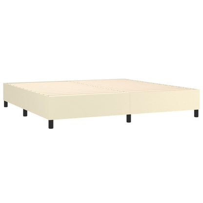 Giroletto a Molle con Materasso e LED Crema 200x200 cm