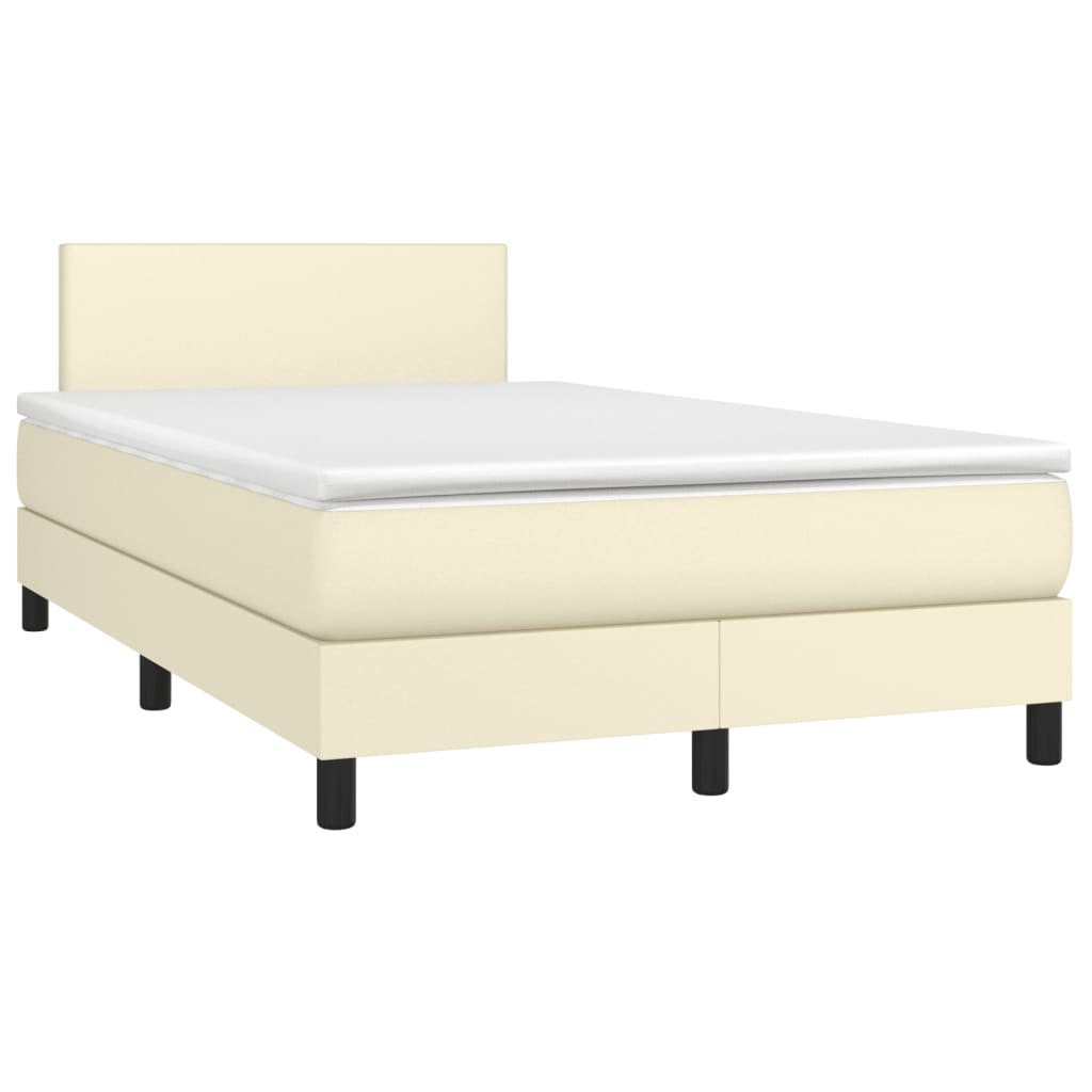 Giroletto Molle con Materasso e LED Crema 120x200cm Similpelle