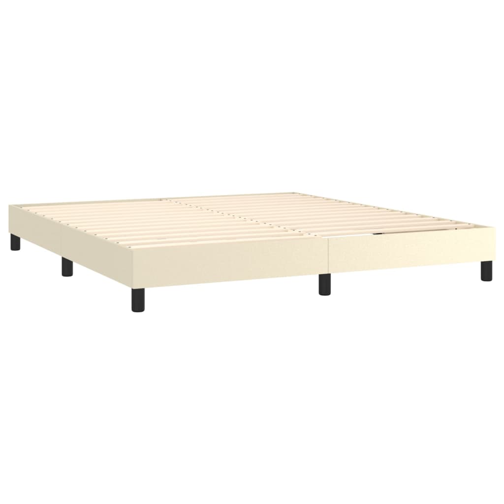 Giroletto a Molle con Materasso e LED Crema 180x200 cm