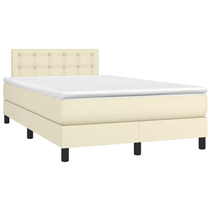 Giroletto Molle con Materasso e LED Crema 120x200cm Similpelle