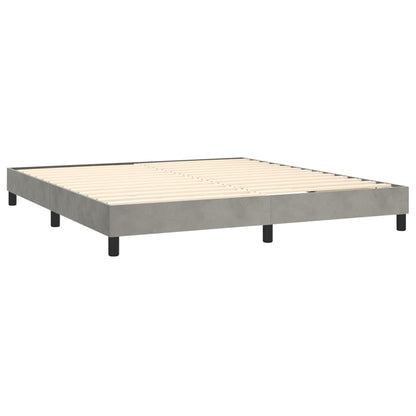 Letto a Molle con Materasso e LED Grigio Chiaro 180x200 cm Velluto