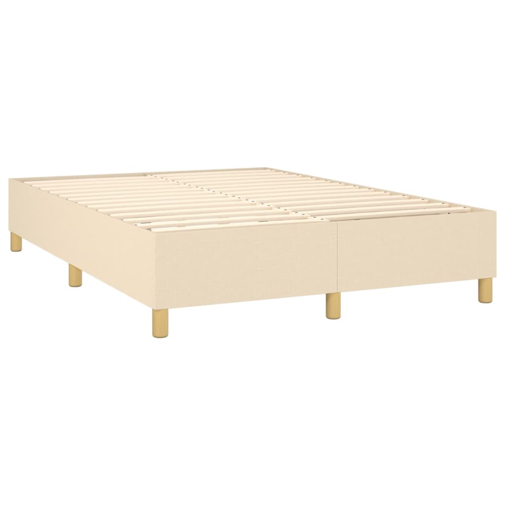 Letto a Molle con Materasso e LED Crema 140x200 cm in Tessuto