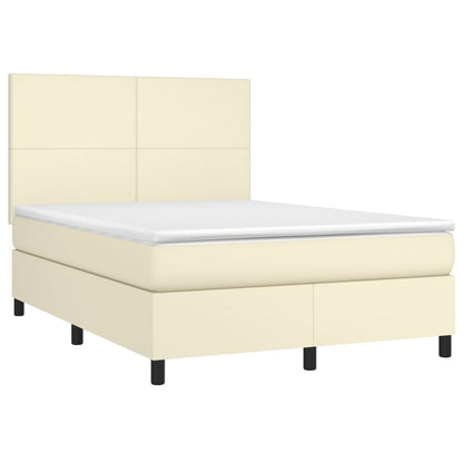 Giroletto a Molle con Materasso e LED Crema 140x200 cm