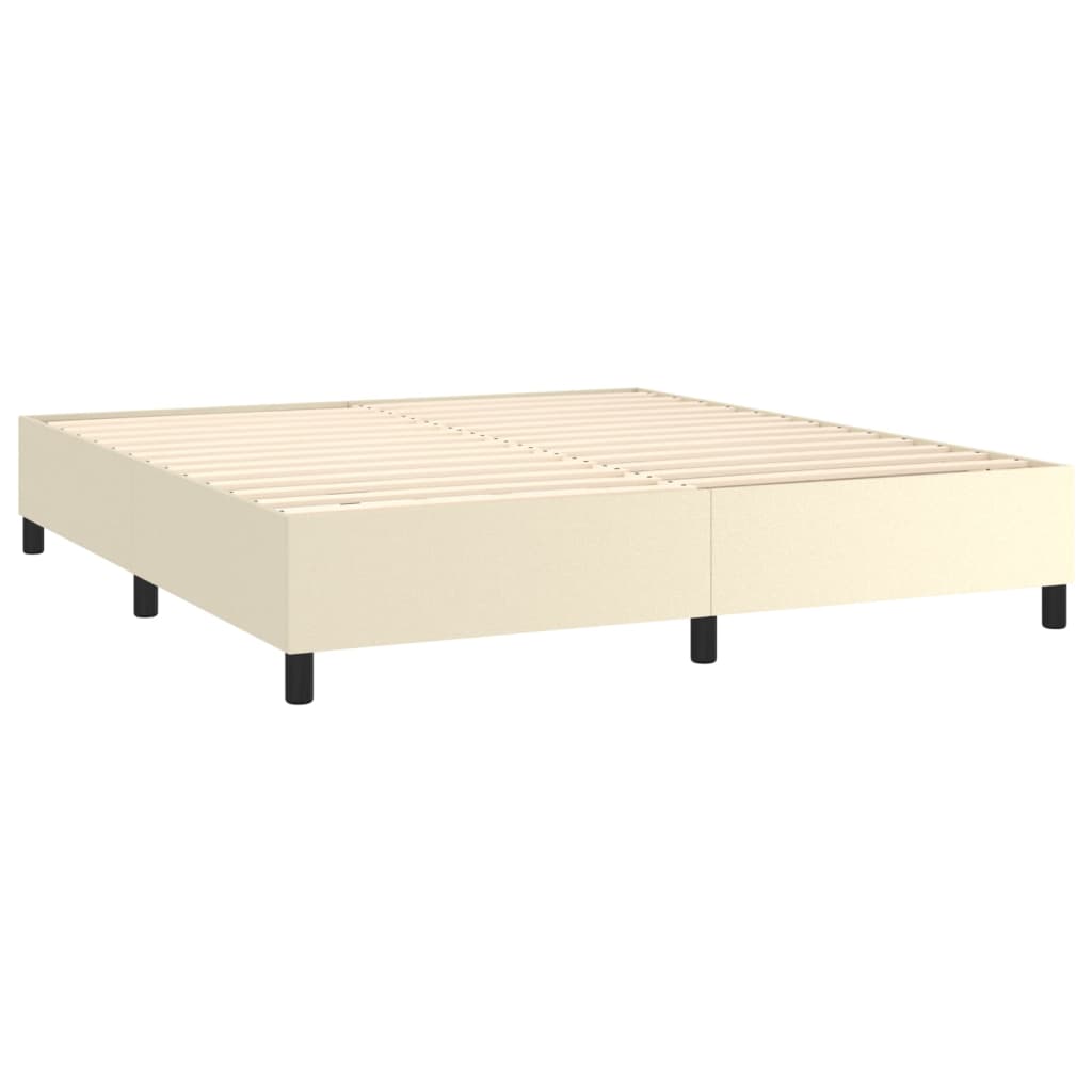 Giroletto a Molle con Materasso e LED Crema 180x200 cm