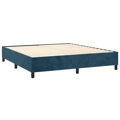 Letto a Molle con Materasso e LED Blu Scuro 180x200 cm