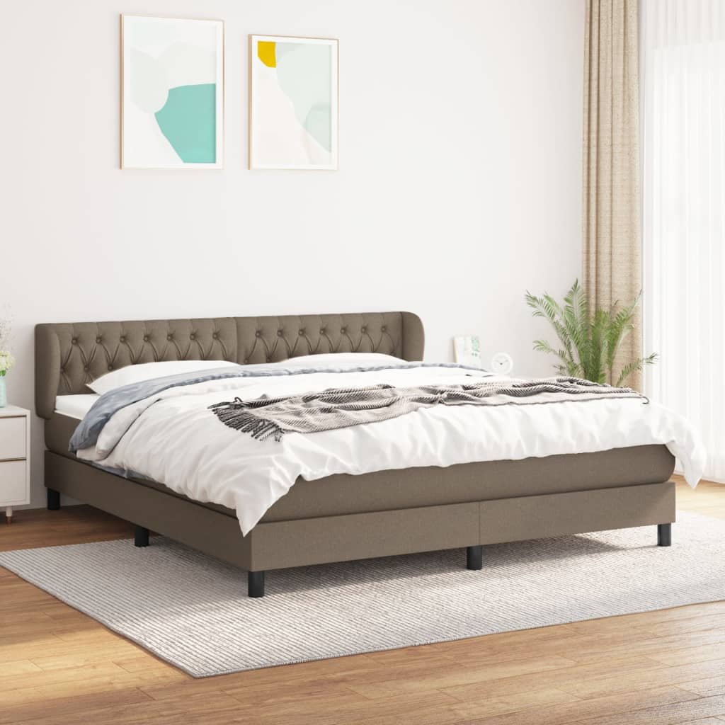 Giroletto a Molle con Materasso Tortora 180x200 cm in Tessuto