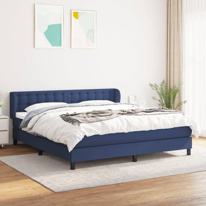 Giroletto a Molle con Materasso Blu 180x200 cm in Tessuto