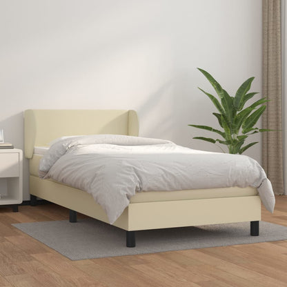Giroletto a Molle con Materasso Crema 100x200 cm in Similpelle