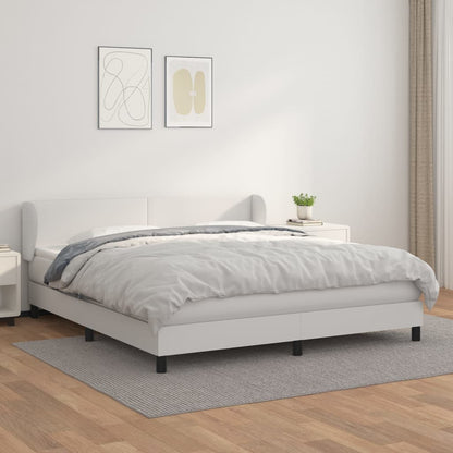 Giroletto a Molle con Materasso Bianco 180x200 cm in Similpelle