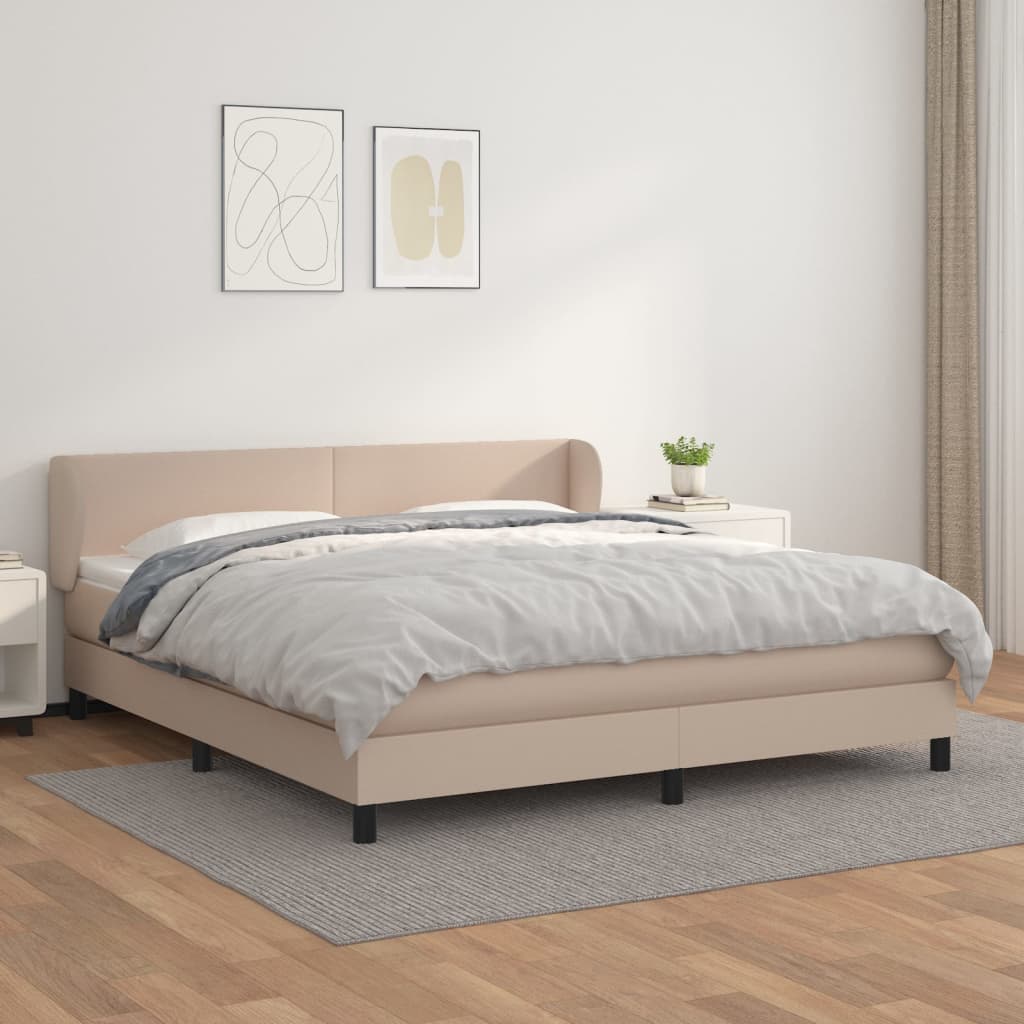 Giroletto a Molle con Materasso Cappuccino 180x200cm Similpelle